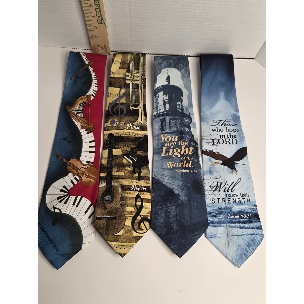 Eagles Wings Religious Ties Lot Of 4 Great Condition